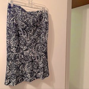 Lace Print Ponte Pencil Skirt